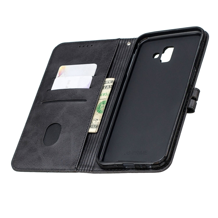 For Galaxy J6 Plus Matching Color Frosted Texture Horizontal Flip PU Leather Case with Holder & Card Slots & Lanyard