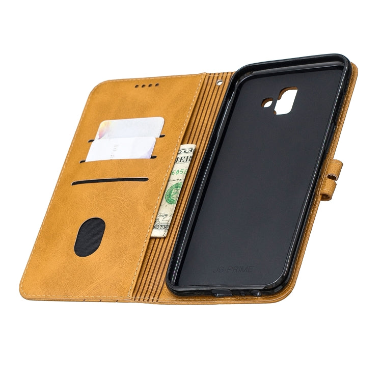 For Galaxy J6 Plus Matching Color Frosted Texture Horizontal Flip PU Leather Case with Holder & Card Slots & Lanyard