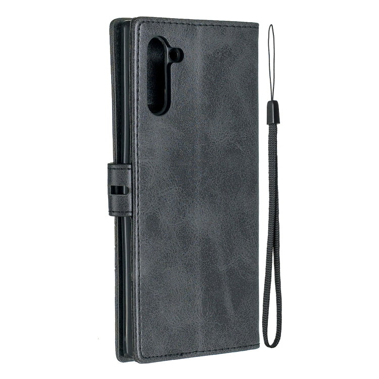 For Galaxy Note 10 Matching Color Frosted Texture Horizontal Flip PU Leather Case with Holder & Card Slots & Lanyard