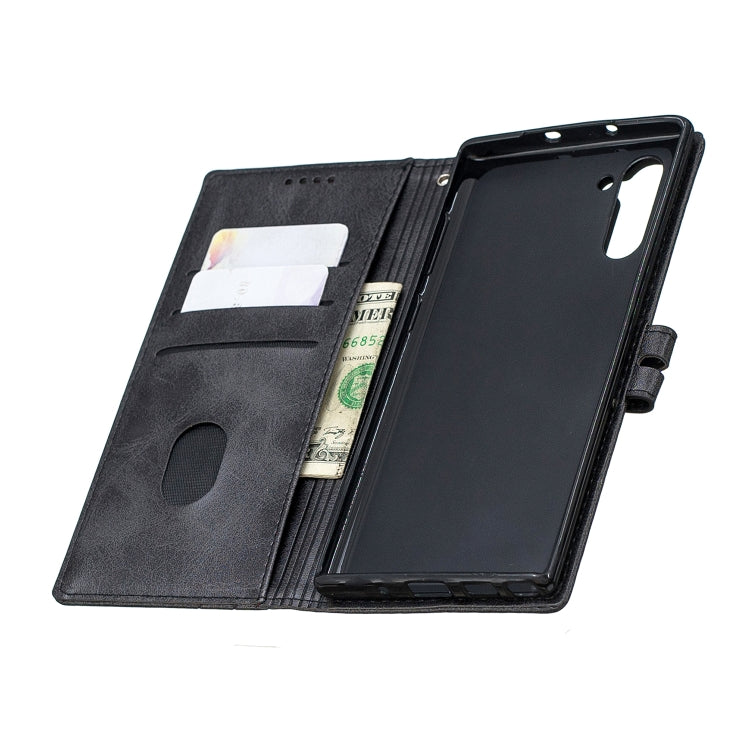For Galaxy Note 10 Matching Color Frosted Texture Horizontal Flip PU Leather Case with Holder & Card Slots & Lanyard