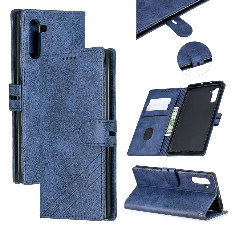 For Galaxy Note 10 Matching Color Frosted Texture Horizontal Flip PU Leather Case with Holder & Card Slots & Lanyard