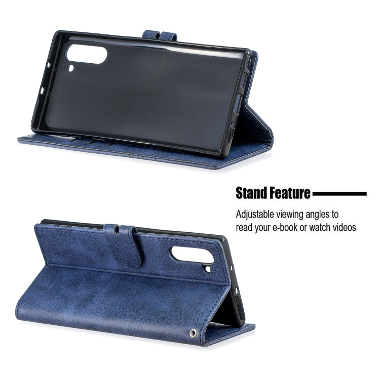 For Galaxy Note 10 Matching Color Frosted Texture Horizontal Flip PU Leather Case with Holder & Card Slots & Lanyard