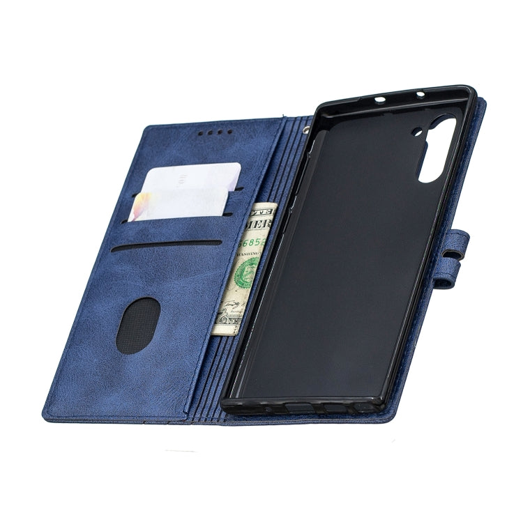 For Galaxy Note 10 Matching Color Frosted Texture Horizontal Flip PU Leather Case with Holder & Card Slots & Lanyard