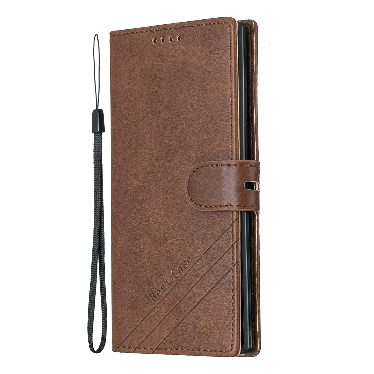 For Galaxy Note 10 Matching Color Frosted Texture Horizontal Flip PU Leather Case with Holder & Card Slots & Lanyard