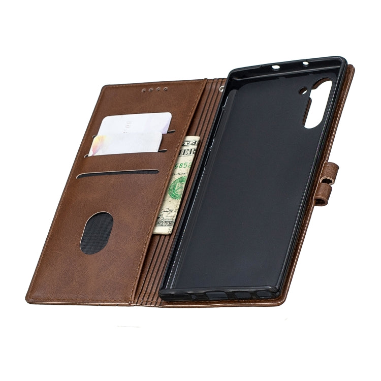 For Galaxy Note 10 Matching Color Frosted Texture Horizontal Flip PU Leather Case with Holder & Card Slots & Lanyard
