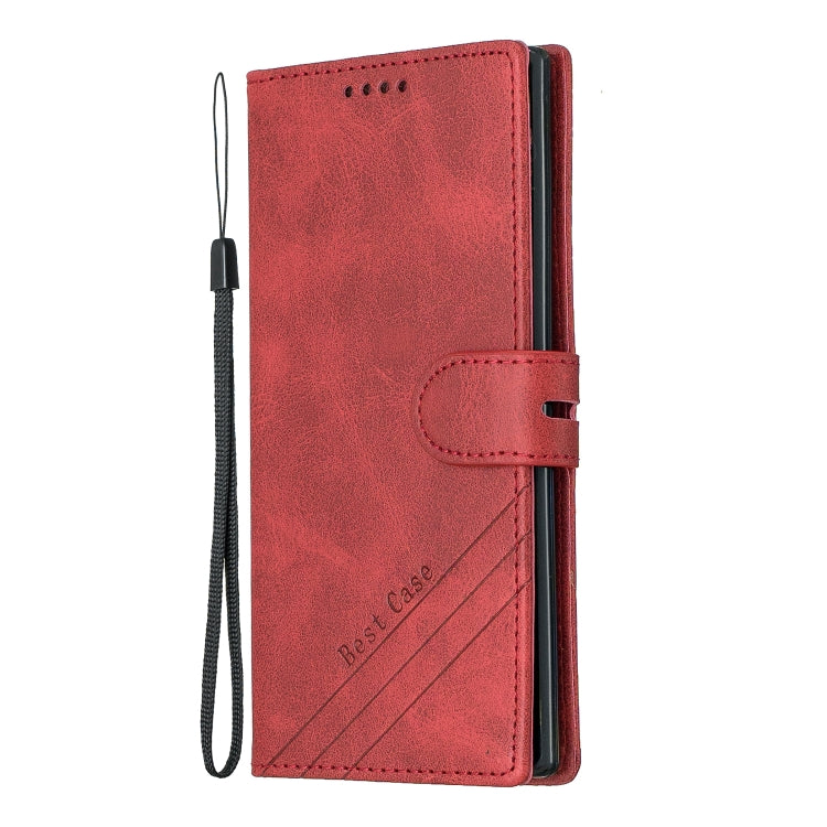 For Galaxy Note 10 Matching Color Frosted Texture Horizontal Flip PU Leather Case with Holder & Card Slots & Lanyard