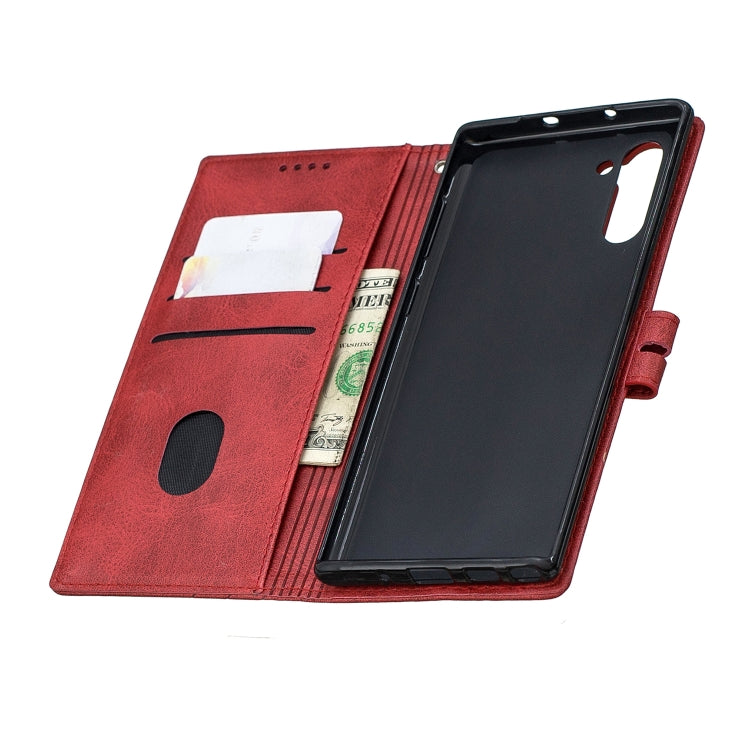 For Galaxy Note 10 Matching Color Frosted Texture Horizontal Flip PU Leather Case with Holder & Card Slots & Lanyard