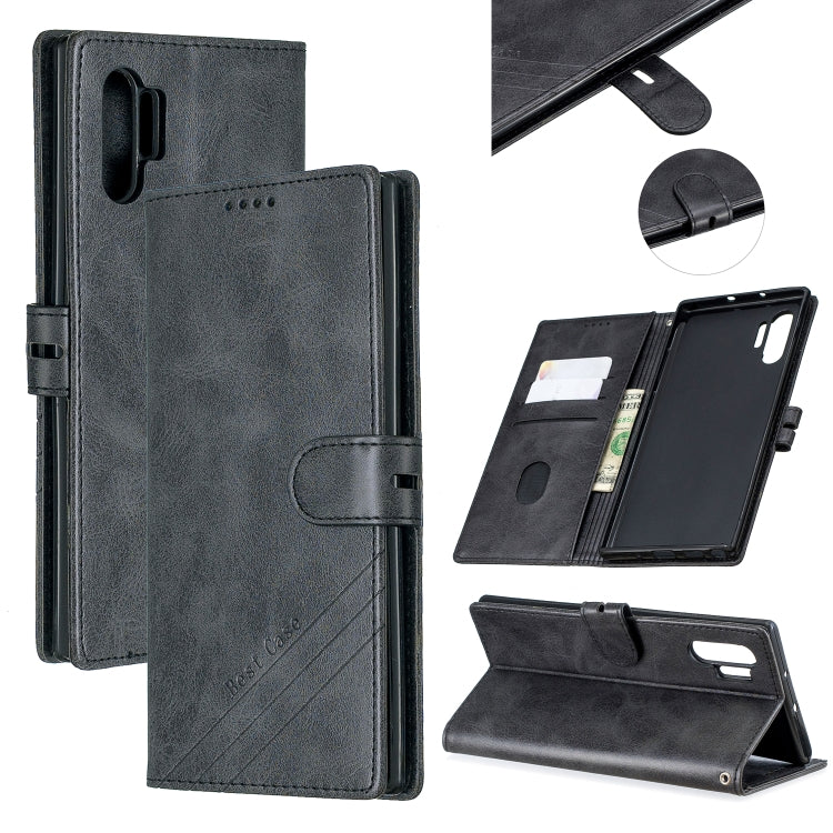 For Galaxy Note 10 Pro Matching Color Frosted Texture Horizontal Flip PU Leather Case with Holder & Card Slots & Lanyard
