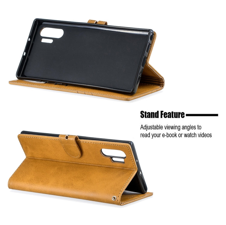 For Galaxy Note 10 Pro Matching Color Frosted Texture Horizontal Flip PU Leather Case with Holder & Card Slots & Lanyard