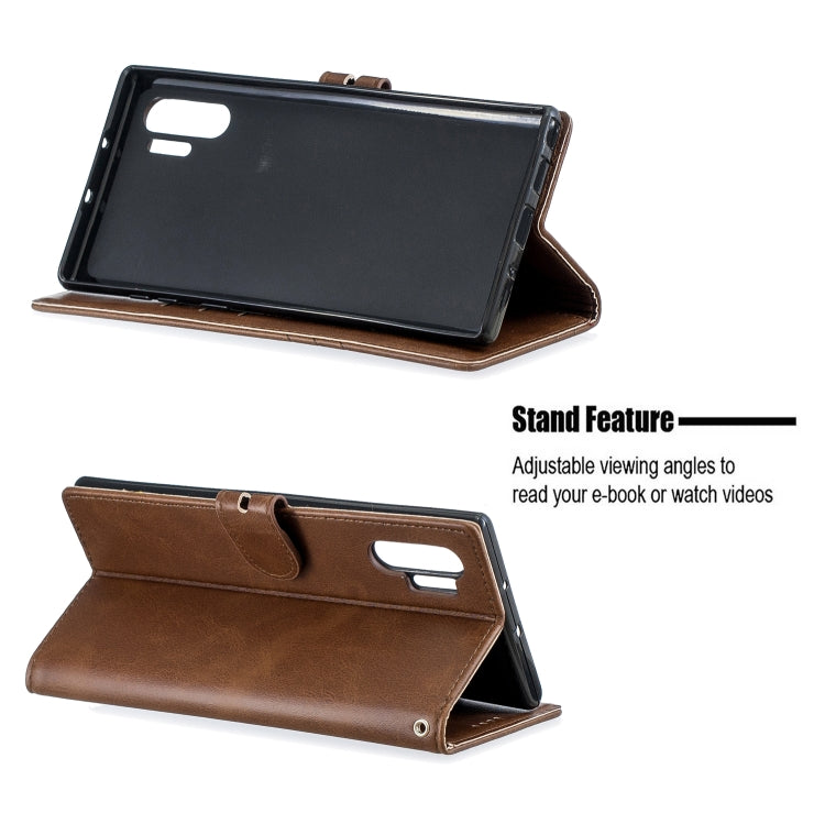 For Galaxy Note 10 Pro Matching Color Frosted Texture Horizontal Flip PU Leather Case with Holder & Card Slots & Lanyard