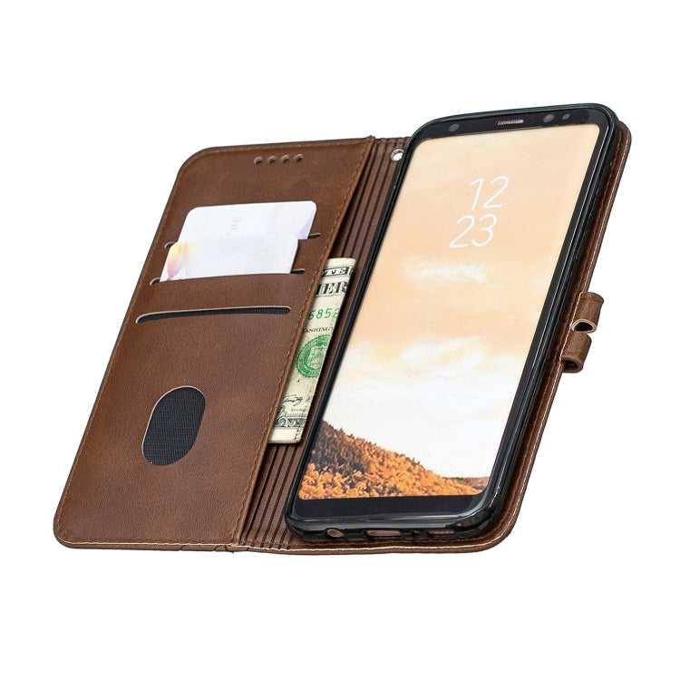 For Galaxy S8 Matching Color Frosted Texture Horizontal Flip PU Leather Case with Holder & Card Slots & Lanyard