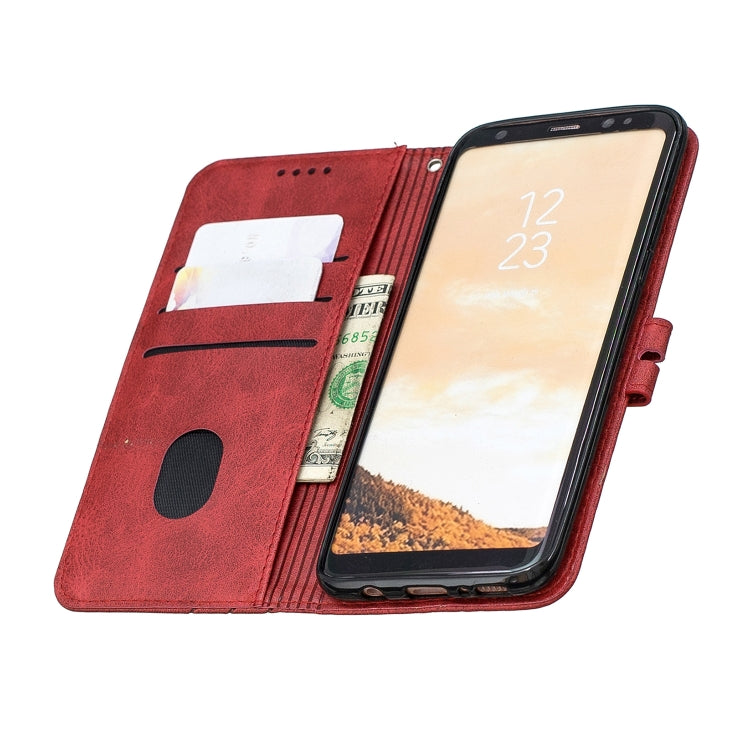 For Galaxy S8 Matching Color Frosted Texture Horizontal Flip PU Leather Case with Holder & Card Slots & Lanyard