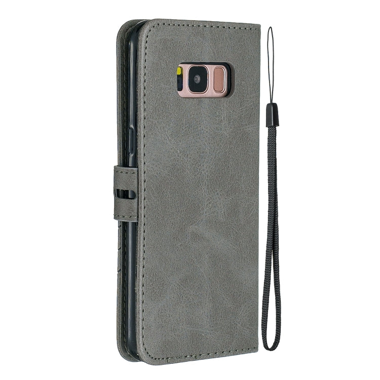 For Galaxy S8 Plus Matching Color Frosted Texture Horizontal Flip PU Leather Case with Holder & Card Slots & Lanyard
