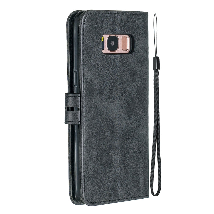 For Galaxy S8 Plus Matching Color Frosted Texture Horizontal Flip PU Leather Case with Holder & Card Slots & Lanyard