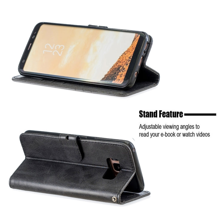 For Galaxy S8 Plus Matching Color Frosted Texture Horizontal Flip PU Leather Case with Holder & Card Slots & Lanyard