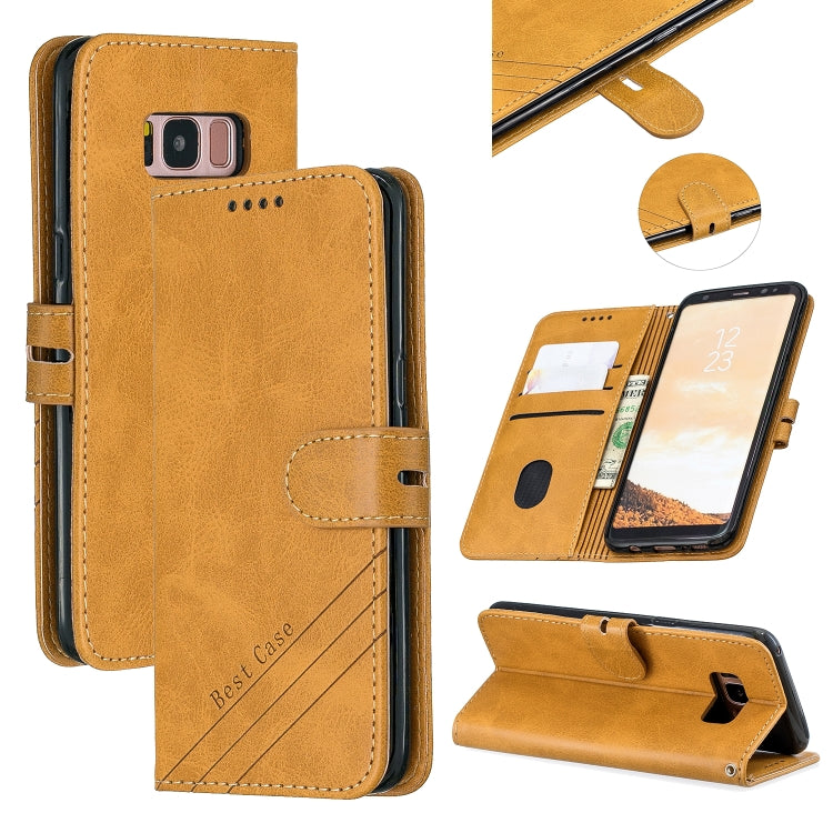 For Galaxy S8 Plus Matching Color Frosted Texture Horizontal Flip PU Leather Case with Holder & Card Slots & Lanyard
