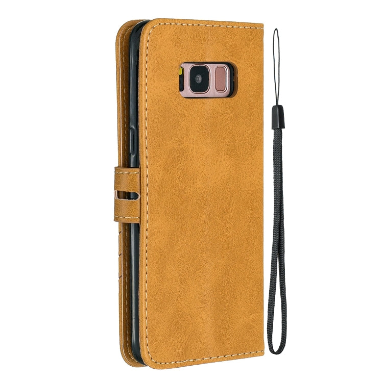 For Galaxy S8 Plus Matching Color Frosted Texture Horizontal Flip PU Leather Case with Holder & Card Slots & Lanyard