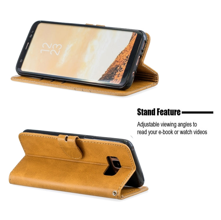 For Galaxy S8 Plus Matching Color Frosted Texture Horizontal Flip PU Leather Case with Holder & Card Slots & Lanyard