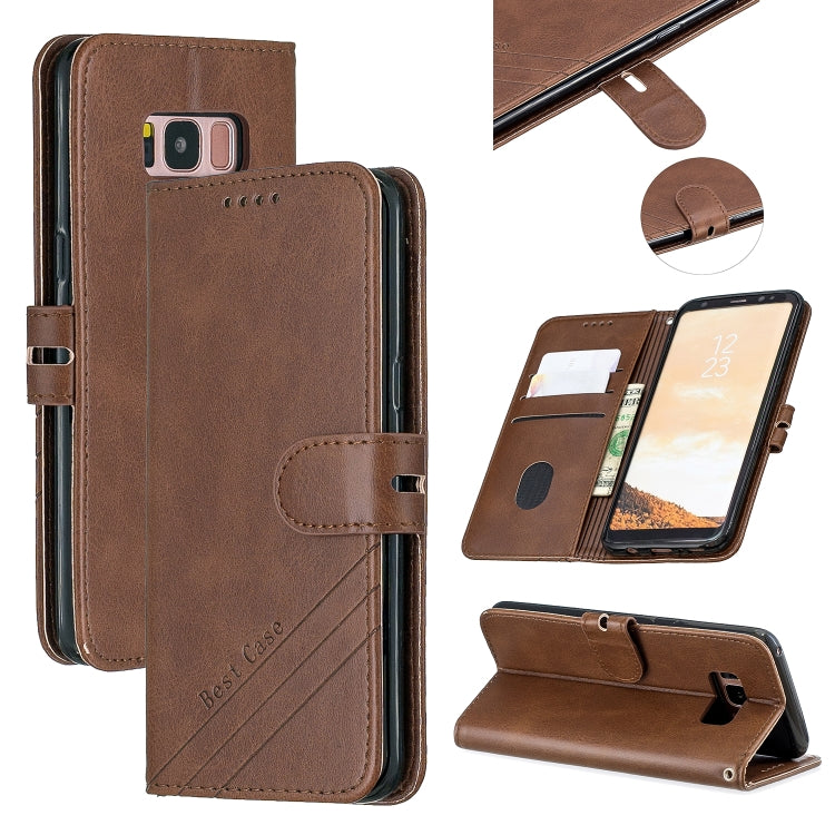 For Galaxy S8 Plus Matching Color Frosted Texture Horizontal Flip PU Leather Case with Holder & Card Slots & Lanyard