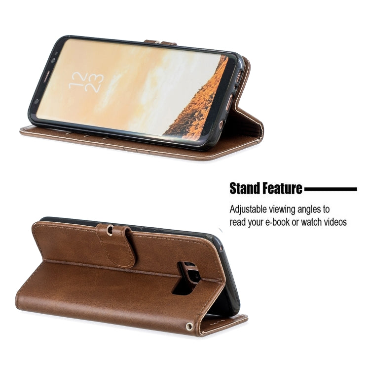 For Galaxy S8 Plus Matching Color Frosted Texture Horizontal Flip PU Leather Case with Holder & Card Slots & Lanyard