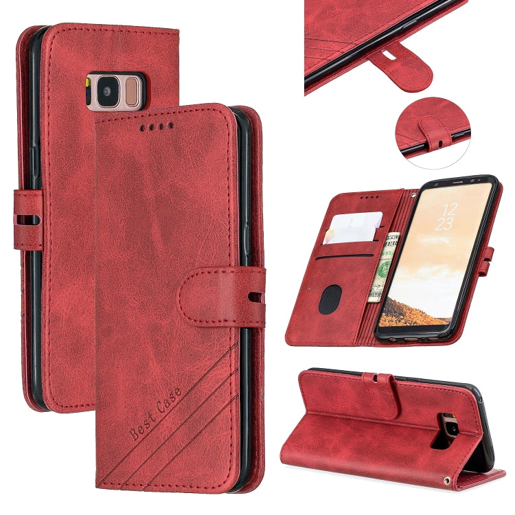 For Galaxy S8 Plus Matching Color Frosted Texture Horizontal Flip PU Leather Case with Holder & Card Slots & Lanyard