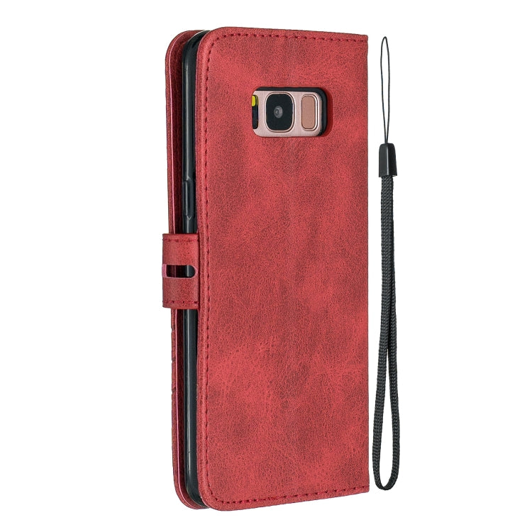 For Galaxy S8 Plus Matching Color Frosted Texture Horizontal Flip PU Leather Case with Holder & Card Slots & Lanyard