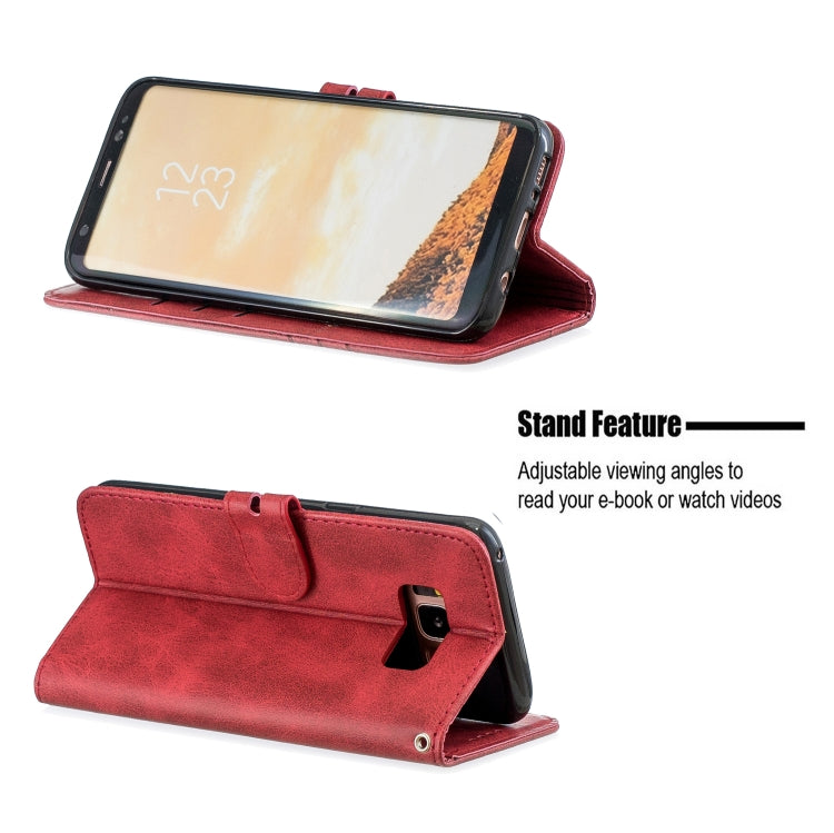 For Galaxy S8 Plus Matching Color Frosted Texture Horizontal Flip PU Leather Case with Holder & Card Slots & Lanyard