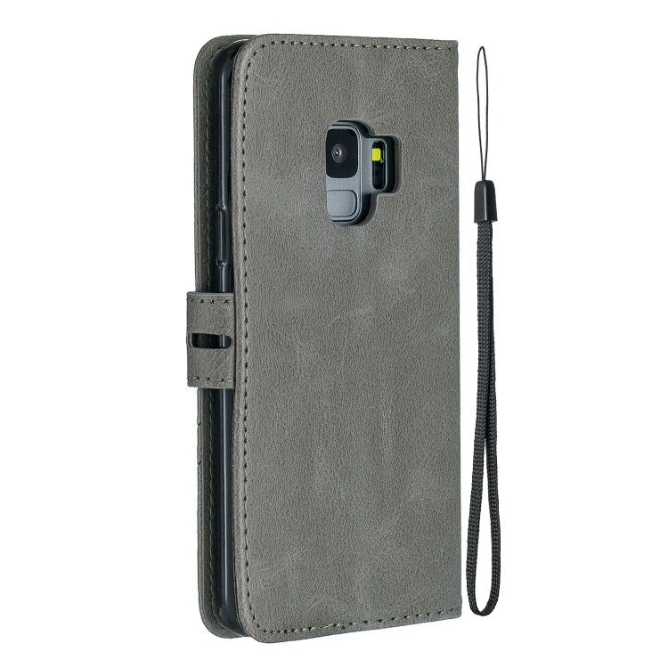 For Galaxy S9 Matching Color Frosted Texture Horizontal Flip PU Leather Case with Holder & Card Slots & Lanyard