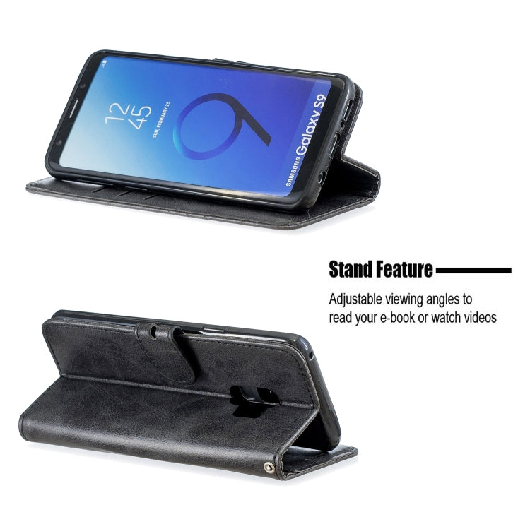 For Galaxy S9 Matching Color Frosted Texture Horizontal Flip PU Leather Case with Holder & Card Slots & Lanyard