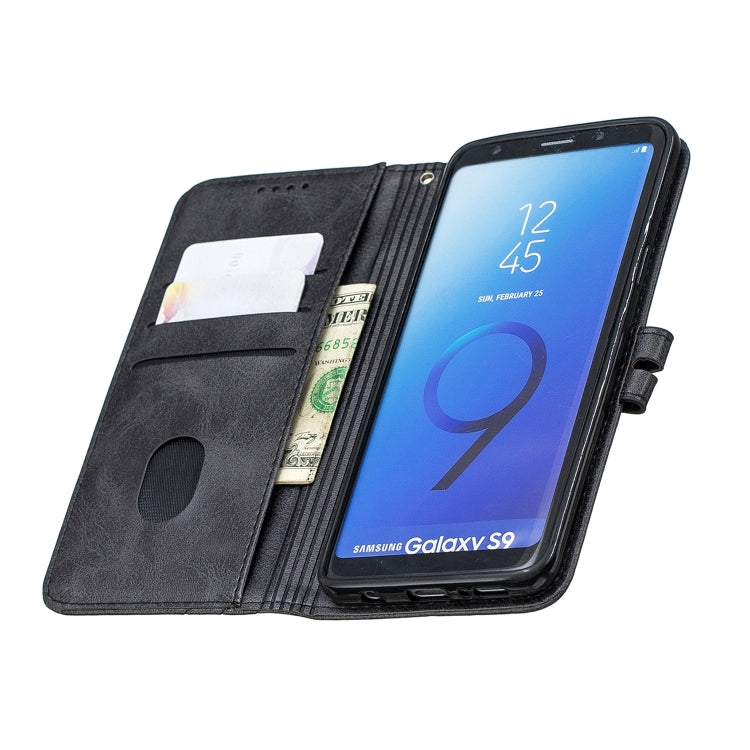 For Galaxy S9 Matching Color Frosted Texture Horizontal Flip PU Leather Case with Holder & Card Slots & Lanyard