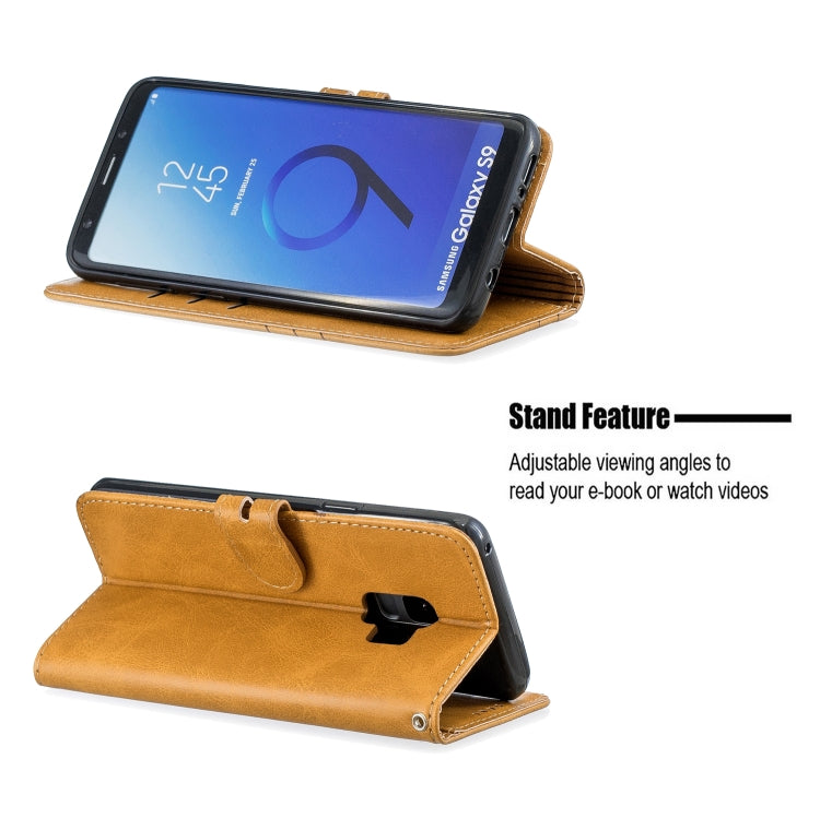 For Galaxy S9 Matching Color Frosted Texture Horizontal Flip PU Leather Case with Holder & Card Slots & Lanyard