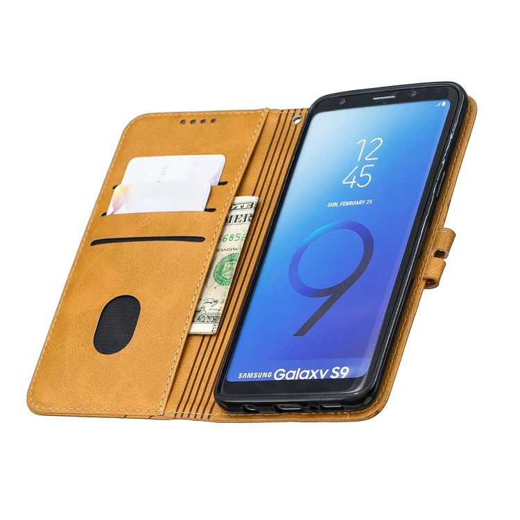 For Galaxy S9 Matching Color Frosted Texture Horizontal Flip PU Leather Case with Holder & Card Slots & Lanyard