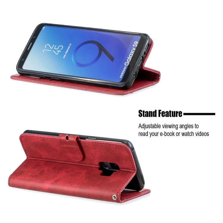 For Galaxy S9 Matching Color Frosted Texture Horizontal Flip PU Leather Case with Holder & Card Slots & Lanyard