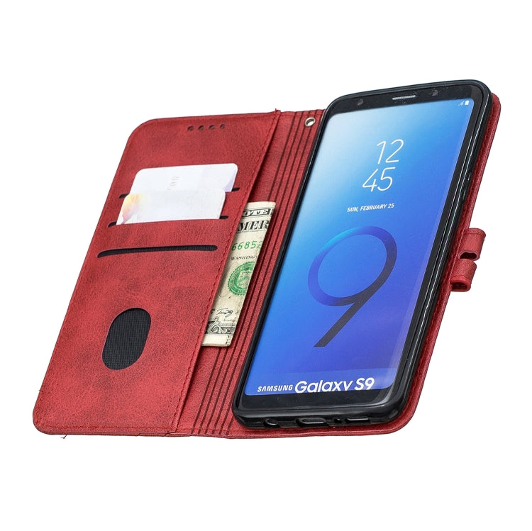 For Galaxy S9 Matching Color Frosted Texture Horizontal Flip PU Leather Case with Holder & Card Slots & Lanyard