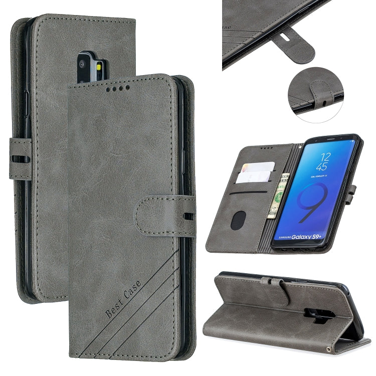 For Galaxy S9 Plus Matching Color Frosted Texture Horizontal Flip PU Leather Case with Holder & Card Slots & Lanyard