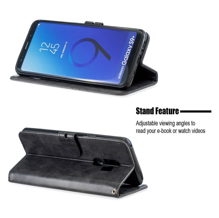 For Galaxy S9 Plus Matching Color Frosted Texture Horizontal Flip PU Leather Case with Holder & Card Slots & Lanyard