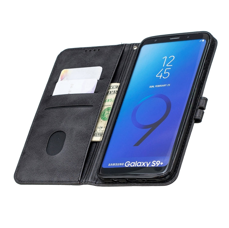 For Galaxy S9 Plus Matching Color Frosted Texture Horizontal Flip PU Leather Case with Holder & Card Slots & Lanyard
