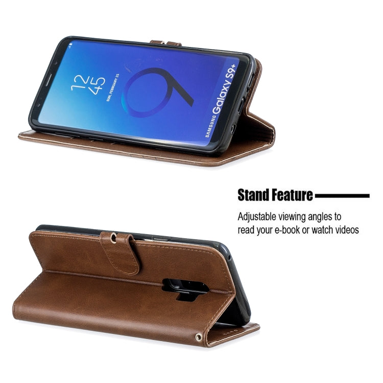 For Galaxy S9 Plus Matching Color Frosted Texture Horizontal Flip PU Leather Case with Holder & Card Slots & Lanyard