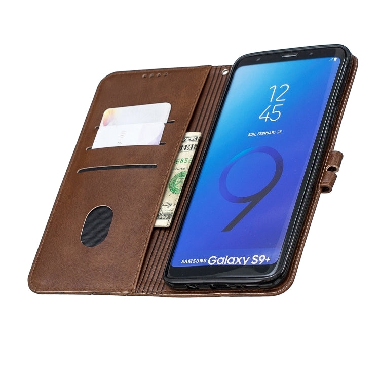 For Galaxy S9 Plus Matching Color Frosted Texture Horizontal Flip PU Leather Case with Holder & Card Slots & Lanyard