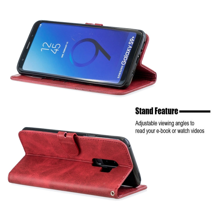 For Galaxy S9 Plus Matching Color Frosted Texture Horizontal Flip PU Leather Case with Holder & Card Slots & Lanyard