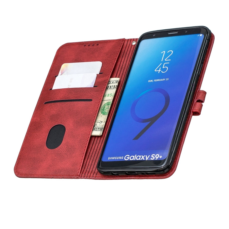 For Galaxy S9 Plus Matching Color Frosted Texture Horizontal Flip PU Leather Case with Holder & Card Slots & Lanyard