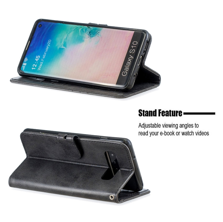 For Galaxy S10 Matching Color Frosted Texture Horizontal Flip PU Leather Case with Holder & Card Slots & Lanyard