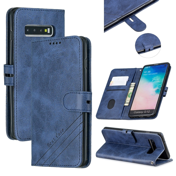 For Galaxy S10 Matching Color Frosted Texture Horizontal Flip PU Leather Case with Holder & Card Slots & Lanyard