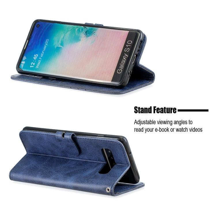 For Galaxy S10 Matching Color Frosted Texture Horizontal Flip PU Leather Case with Holder & Card Slots & Lanyard