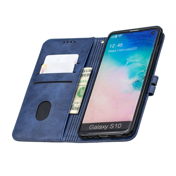 For Galaxy S10 Matching Color Frosted Texture Horizontal Flip PU Leather Case with Holder & Card Slots & Lanyard