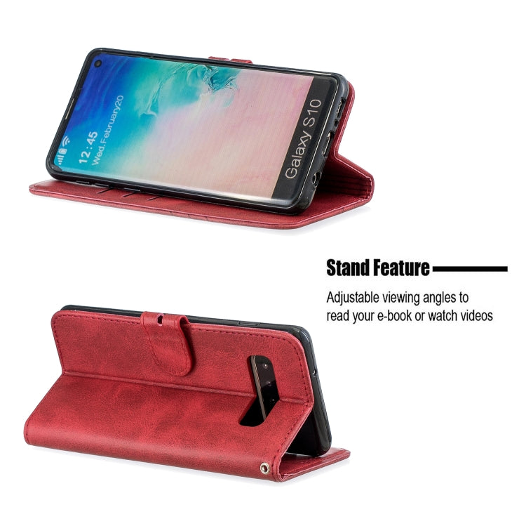 For Galaxy S10 Matching Color Frosted Texture Horizontal Flip PU Leather Case with Holder & Card Slots & Lanyard
