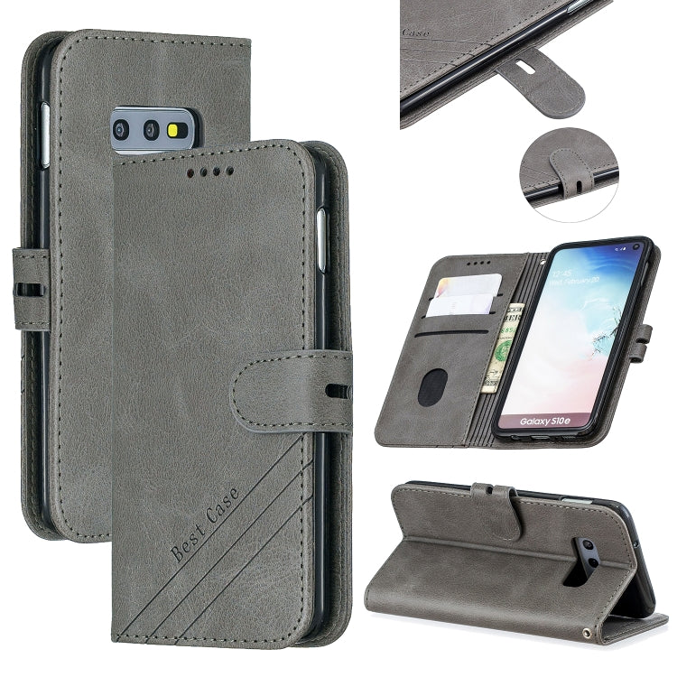 For Galaxy S10E Matching Color Frosted Texture Horizontal Flip PU Leather Case with Holder & Card Slots & Lanyard