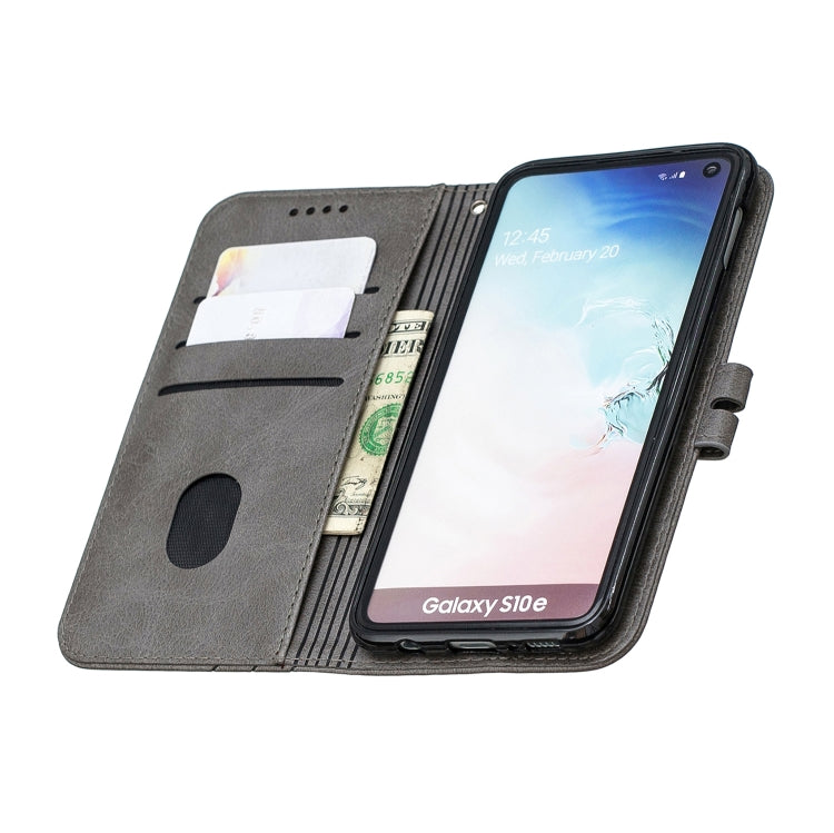 For Galaxy S10E Matching Color Frosted Texture Horizontal Flip PU Leather Case with Holder & Card Slots & Lanyard