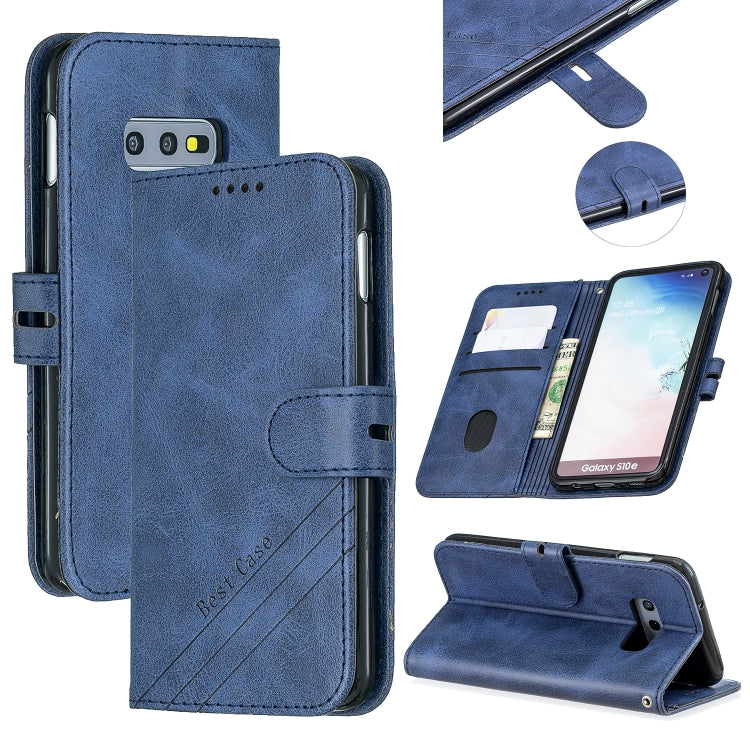 For Galaxy S10E Matching Color Frosted Texture Horizontal Flip PU Leather Case with Holder & Card Slots & Lanyard