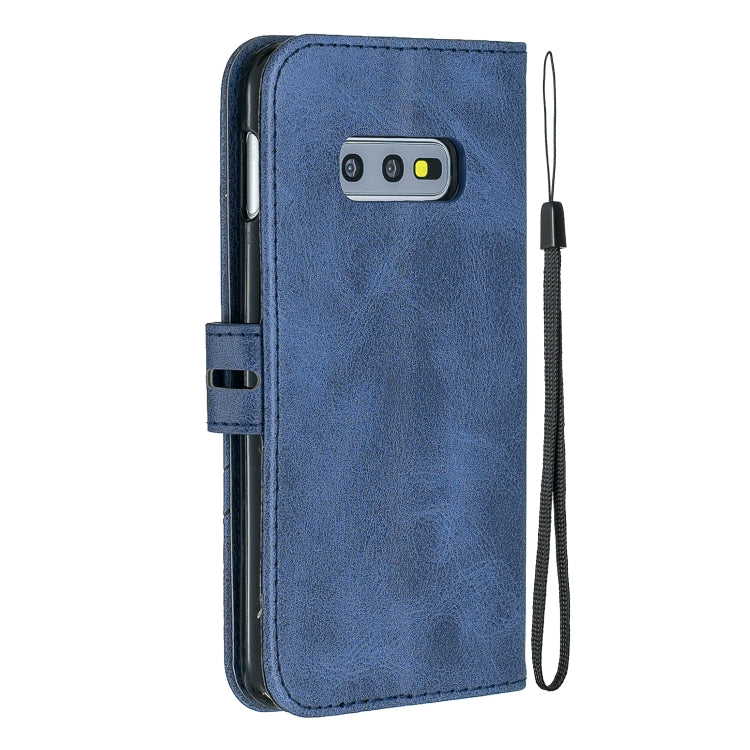 For Galaxy S10E Matching Color Frosted Texture Horizontal Flip PU Leather Case with Holder & Card Slots & Lanyard